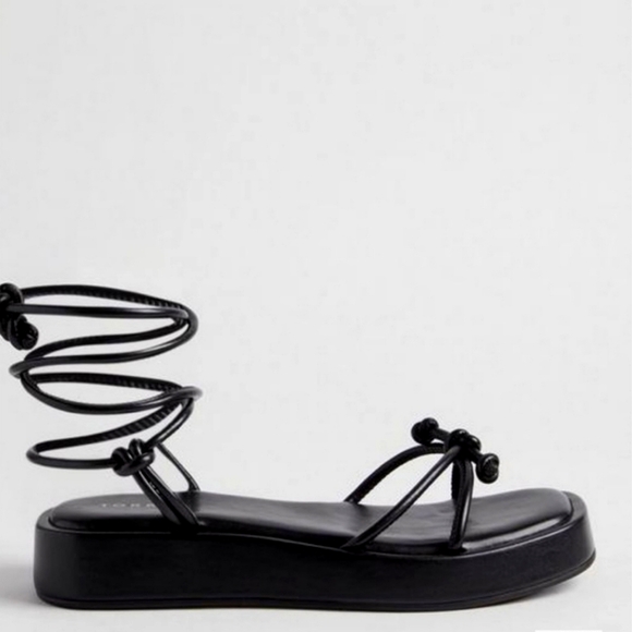 Tie Ankle Strap Flatform Sandal - Picture 3 of 8